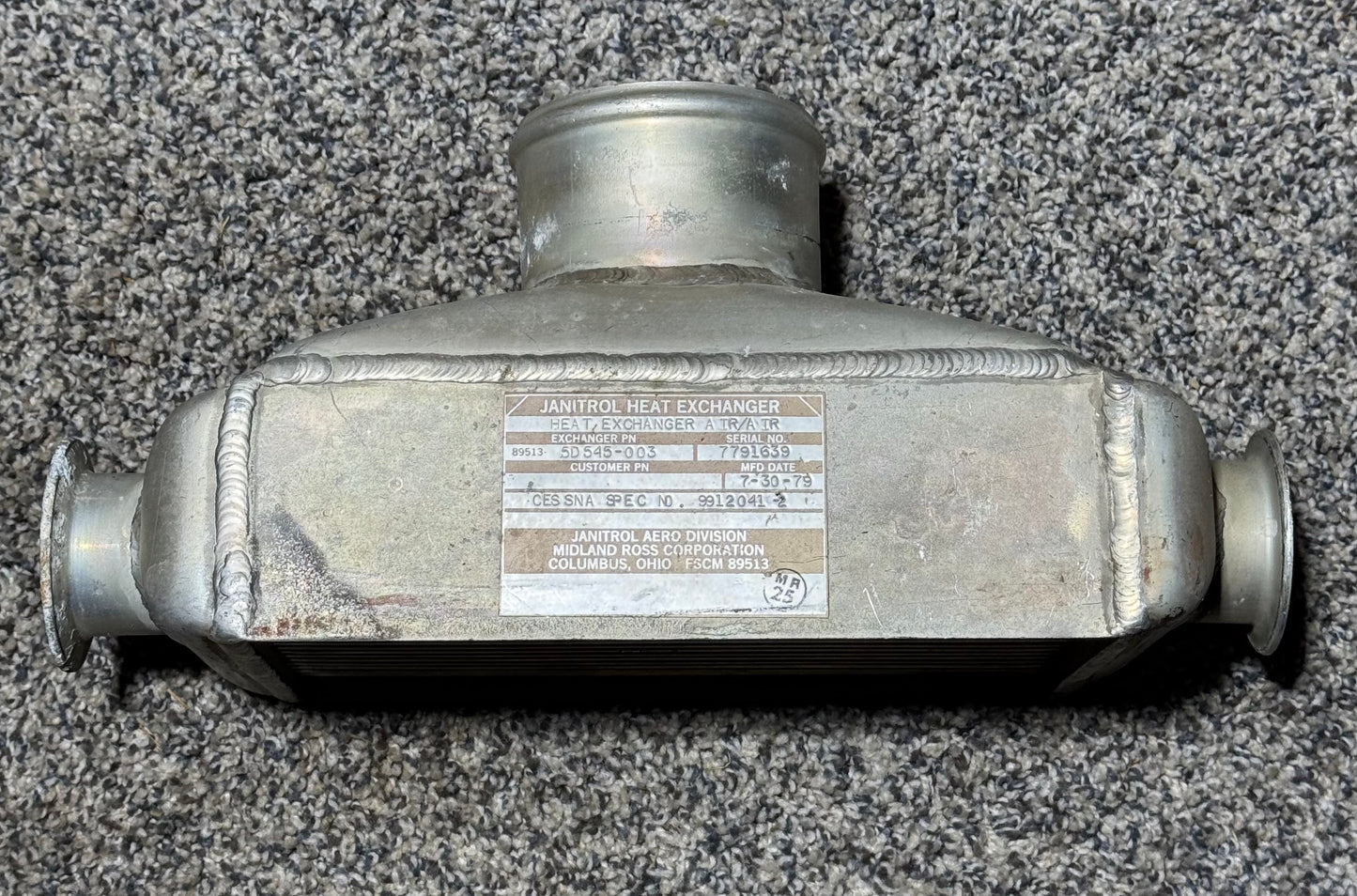 89513-5D545-003 C-441 Janitrol Aero Division Janitrol Heat Exchanger