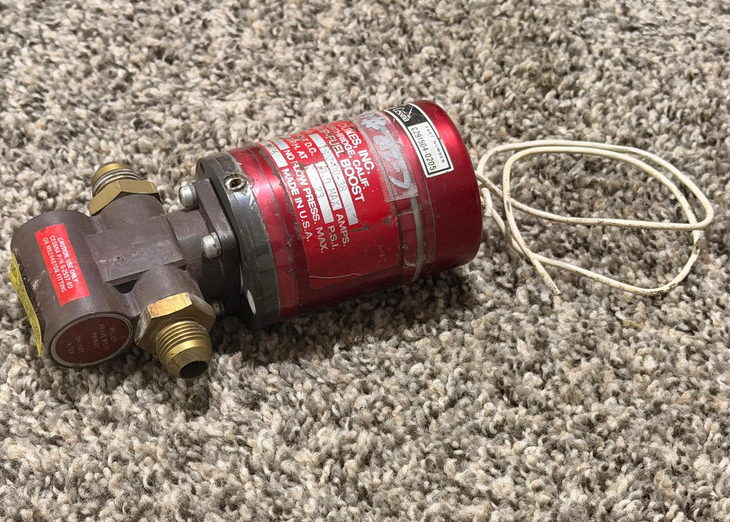 C291504-0205 Cessna T210N Dukes Fuel Boost Pump