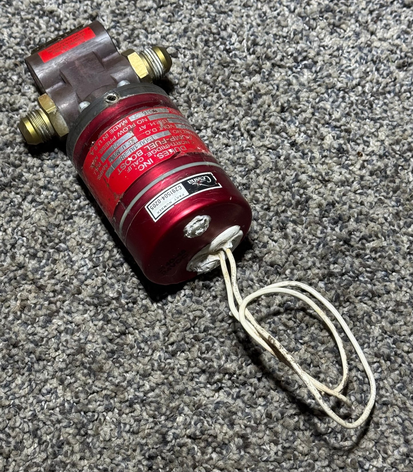 C291504-0205 Cessna T210N Dukes Fuel Boost Pump