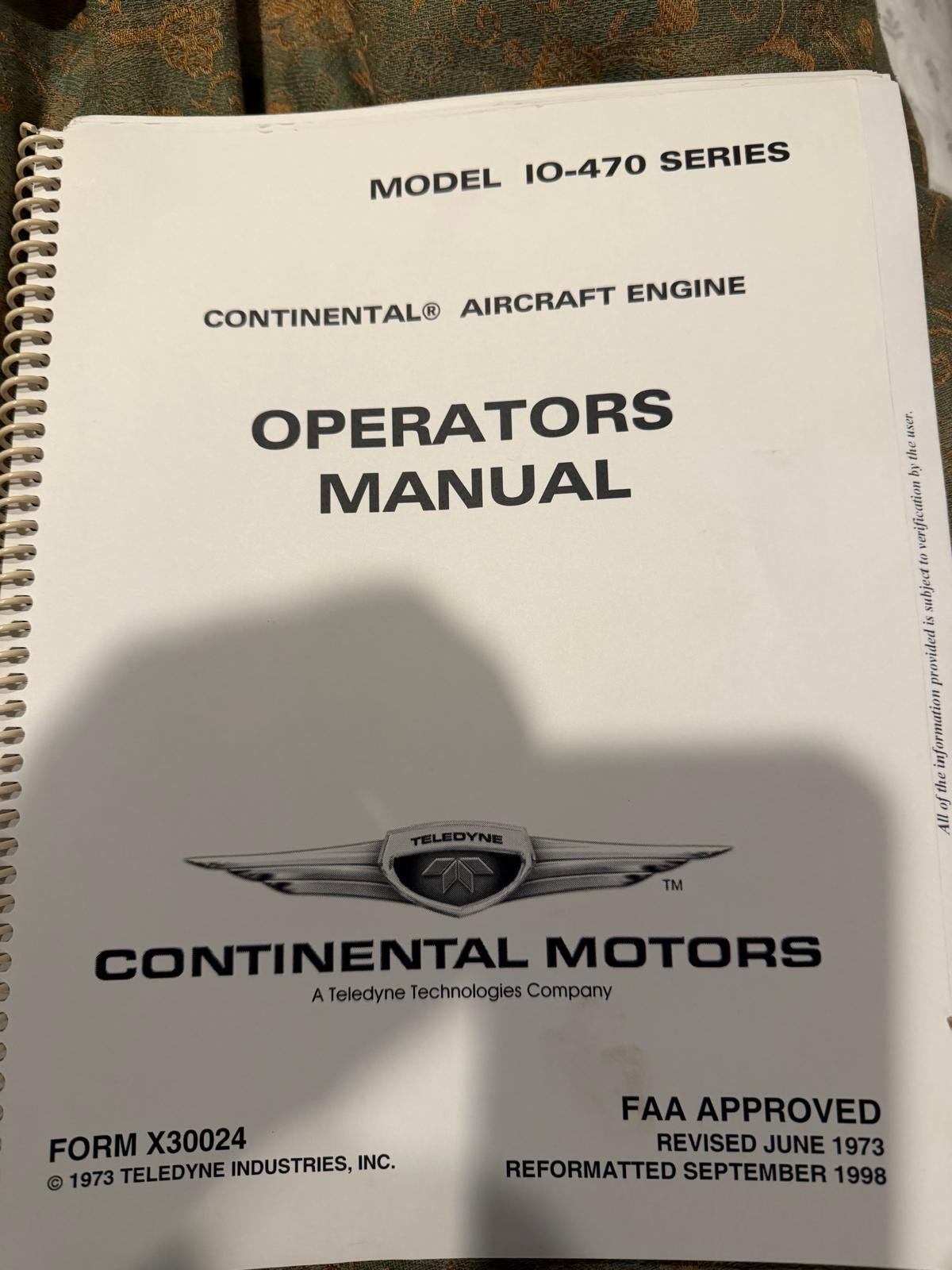 Continental IO-470-E22 Engine No Prop Strike