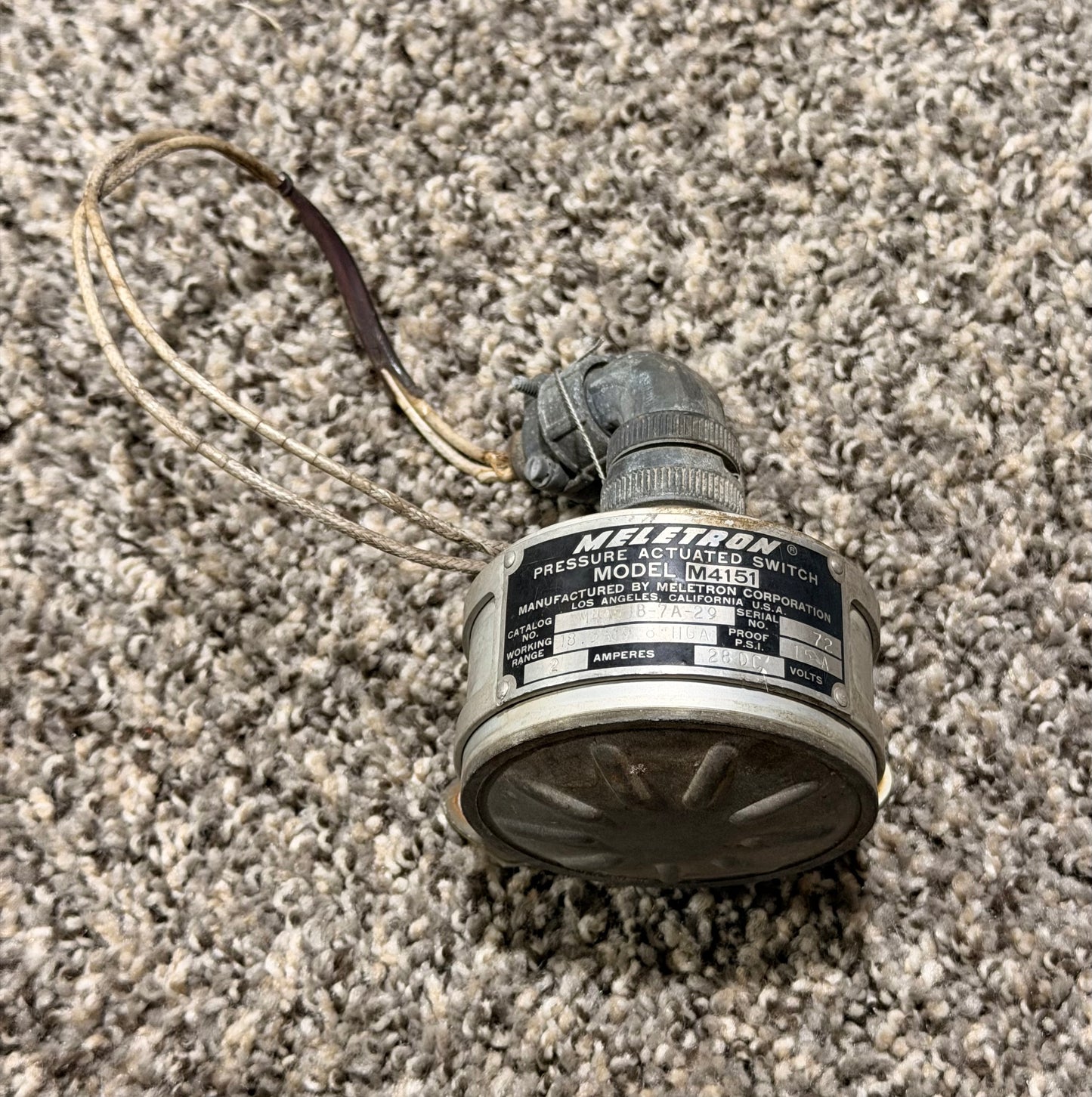 M4151B-7A-29 Meletron Pressure Actuated Switch