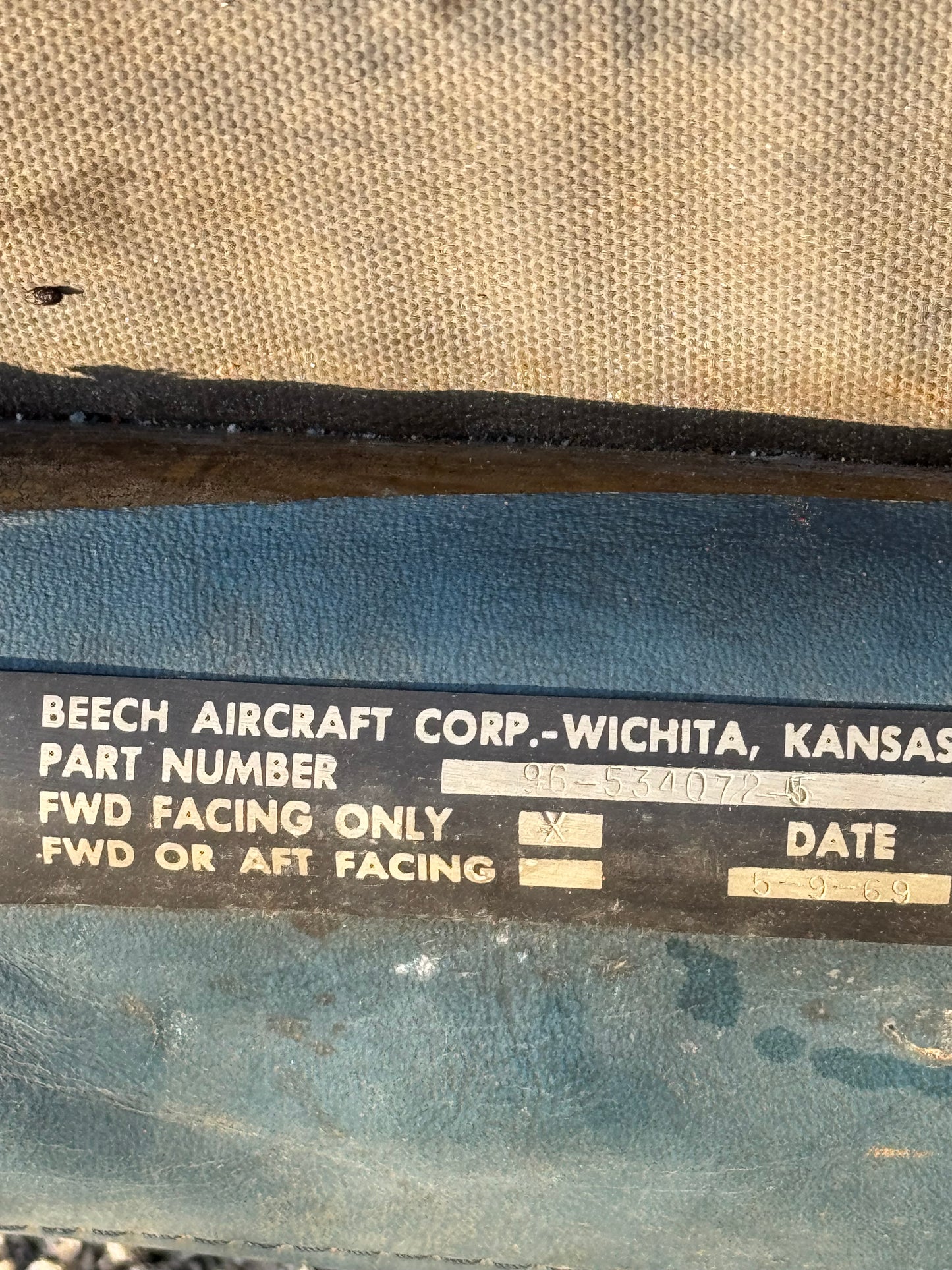 96-534072-5 Beechcraft A-36 Bonanza Seat