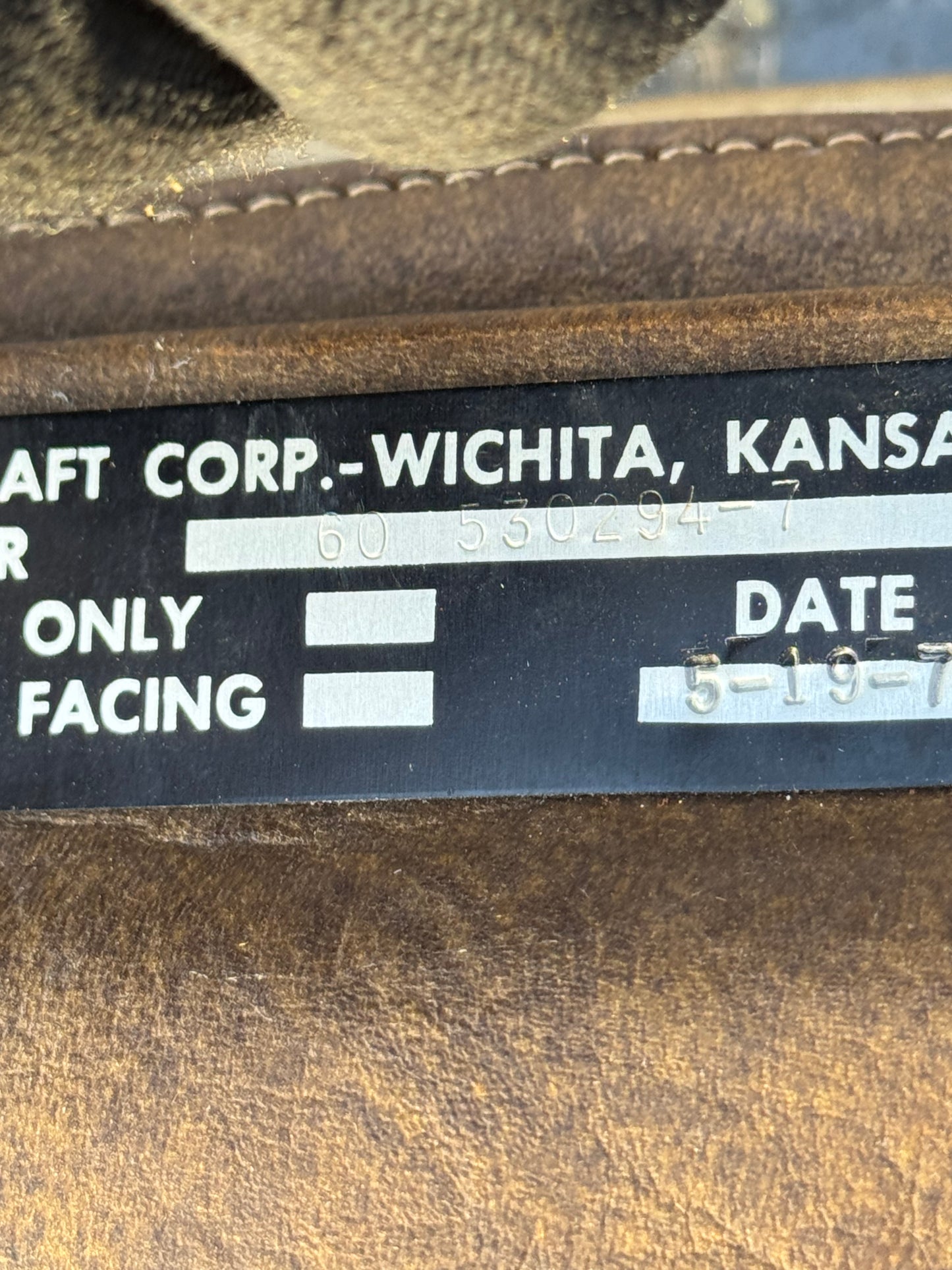60-530294-7 Beechcraft Seat