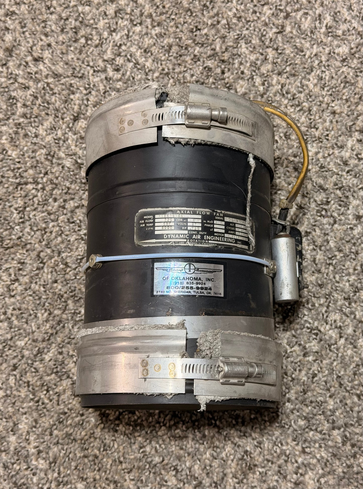 M5862B-6A Aero Commander 500B Dynamic Air Axial Flow Fan Assy W/ Motor