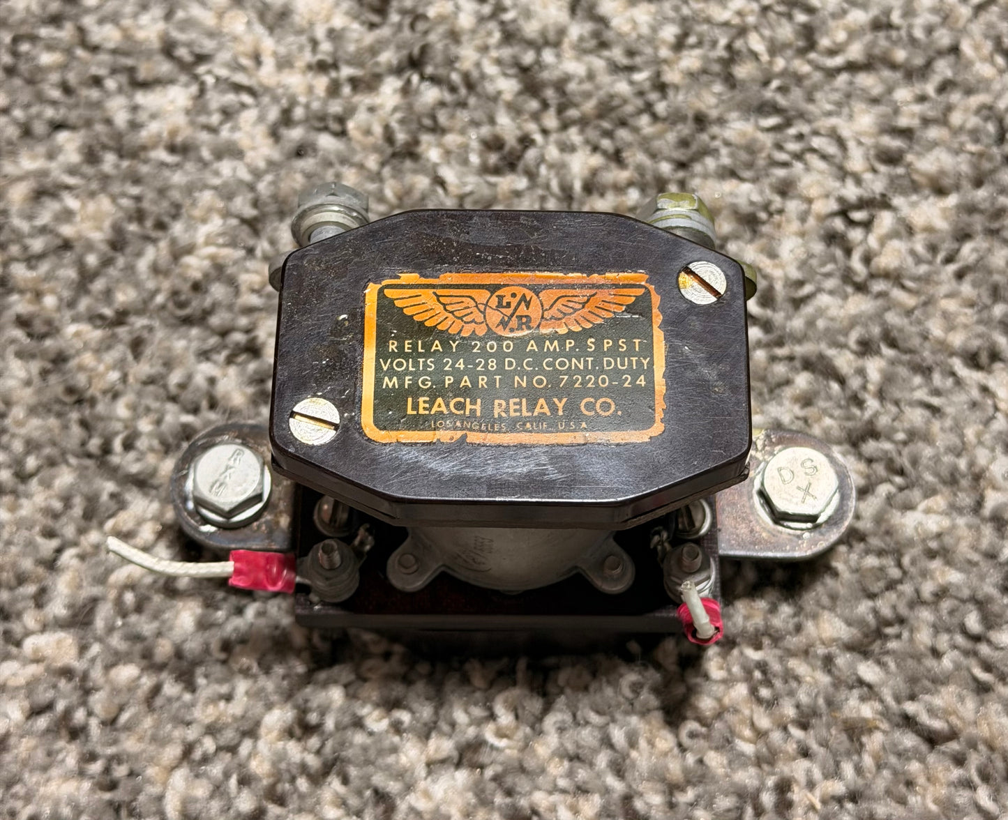 7220-24 Leech Continuous Duty Relay Assy 200Amps 24-28VDC
