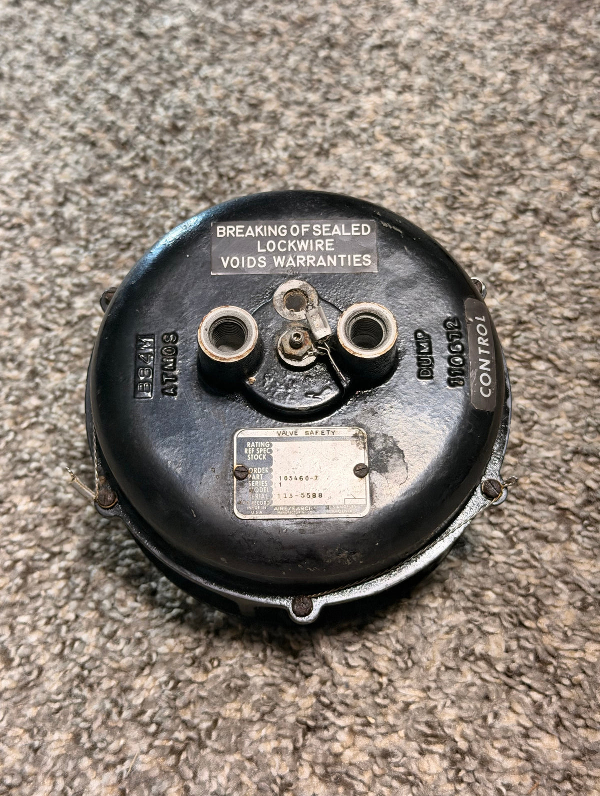 103460-7 Airesearch Series 1 Safety Valve Assy