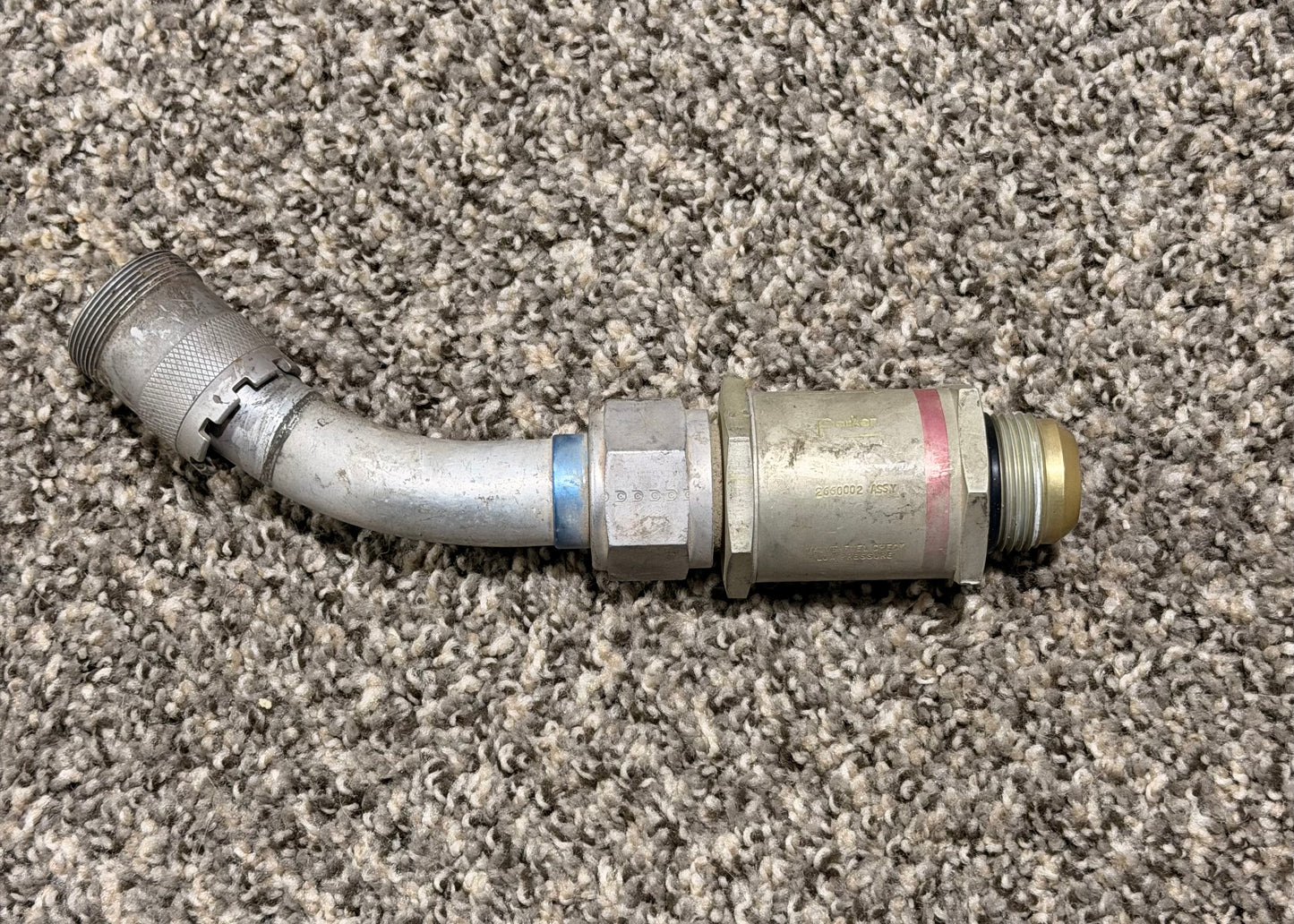 2660002 Parker Low Pressure Fuel Check Valve W/ Angled Tube