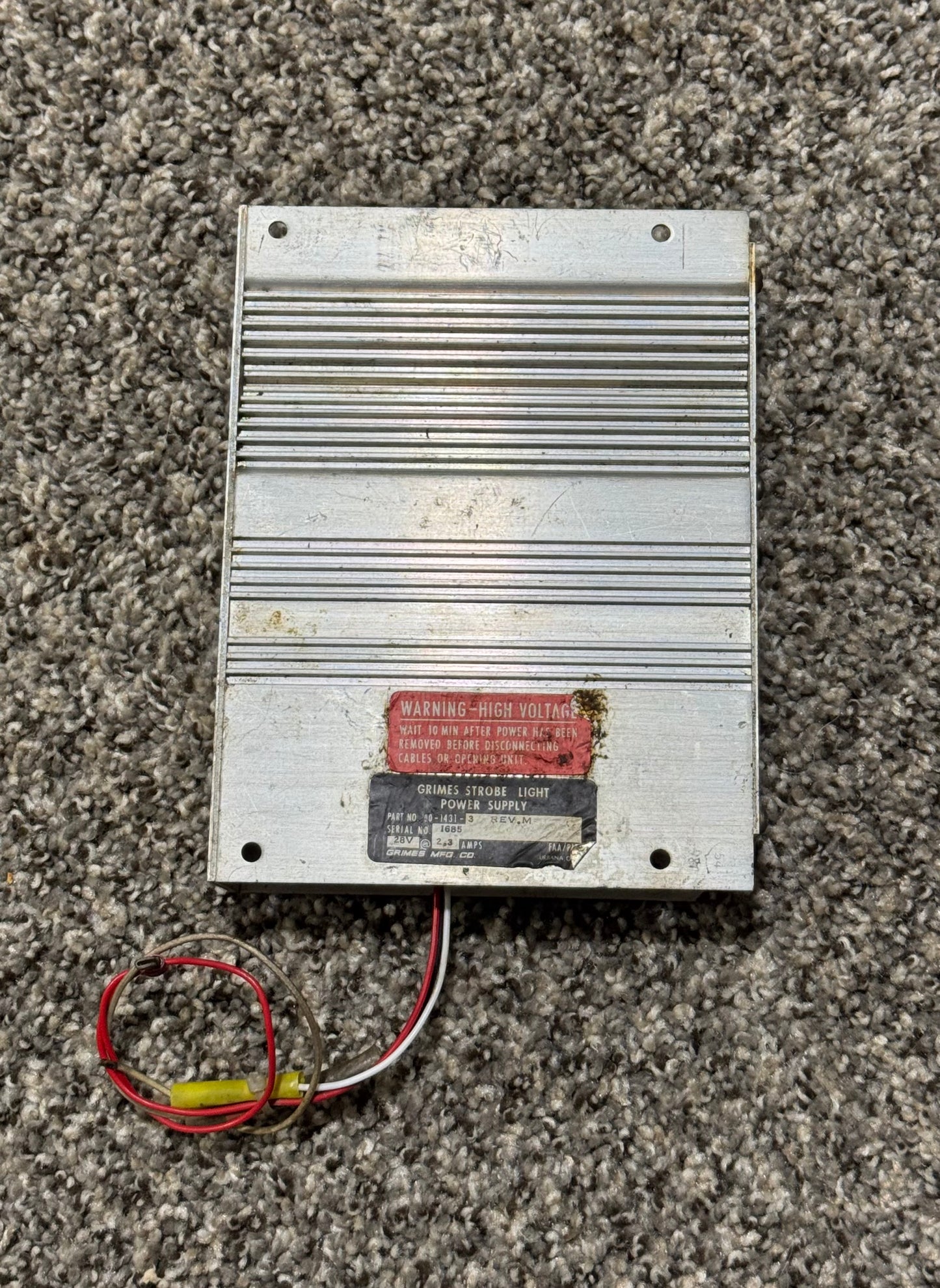 60-1431-3 Grimes Strobe Light Power Supply
