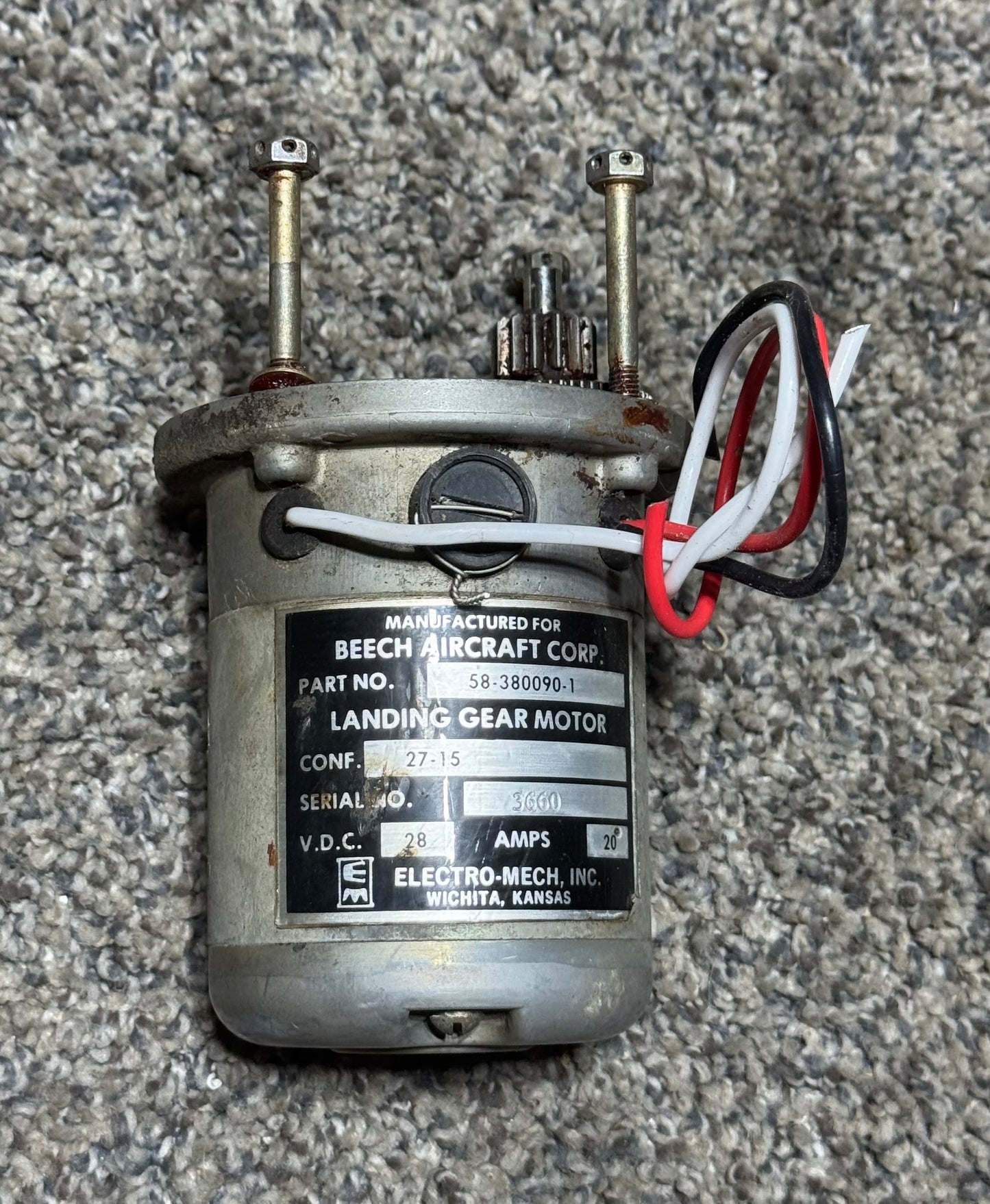 58-3800090-1 Beechcraft Duke Motor Assembly Landing Gear Retract