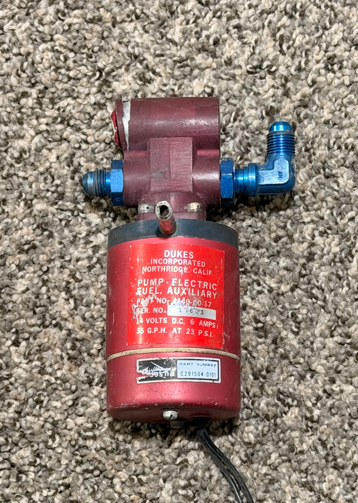 C291504-0101 Cessna T210N Dukes Fuel Boost Pump (Core)