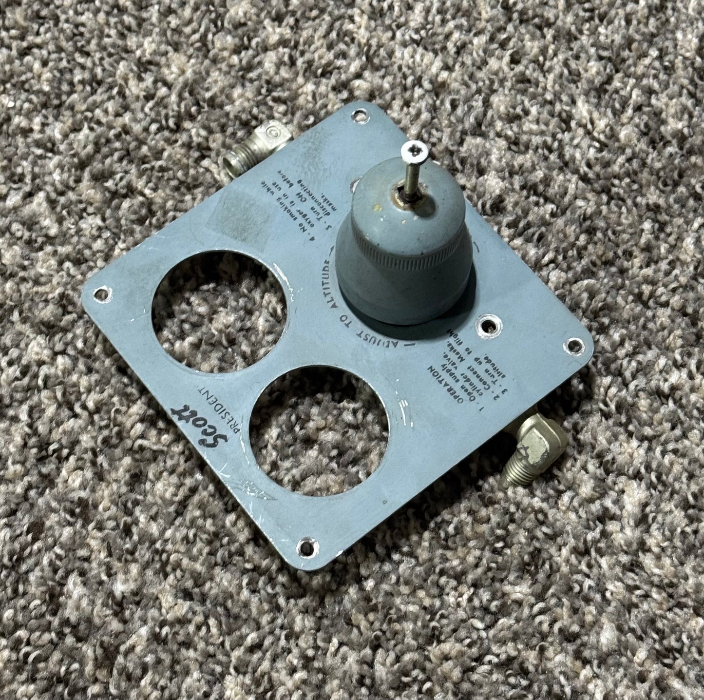 Scott President Oxygen Pressure Dial Assembly