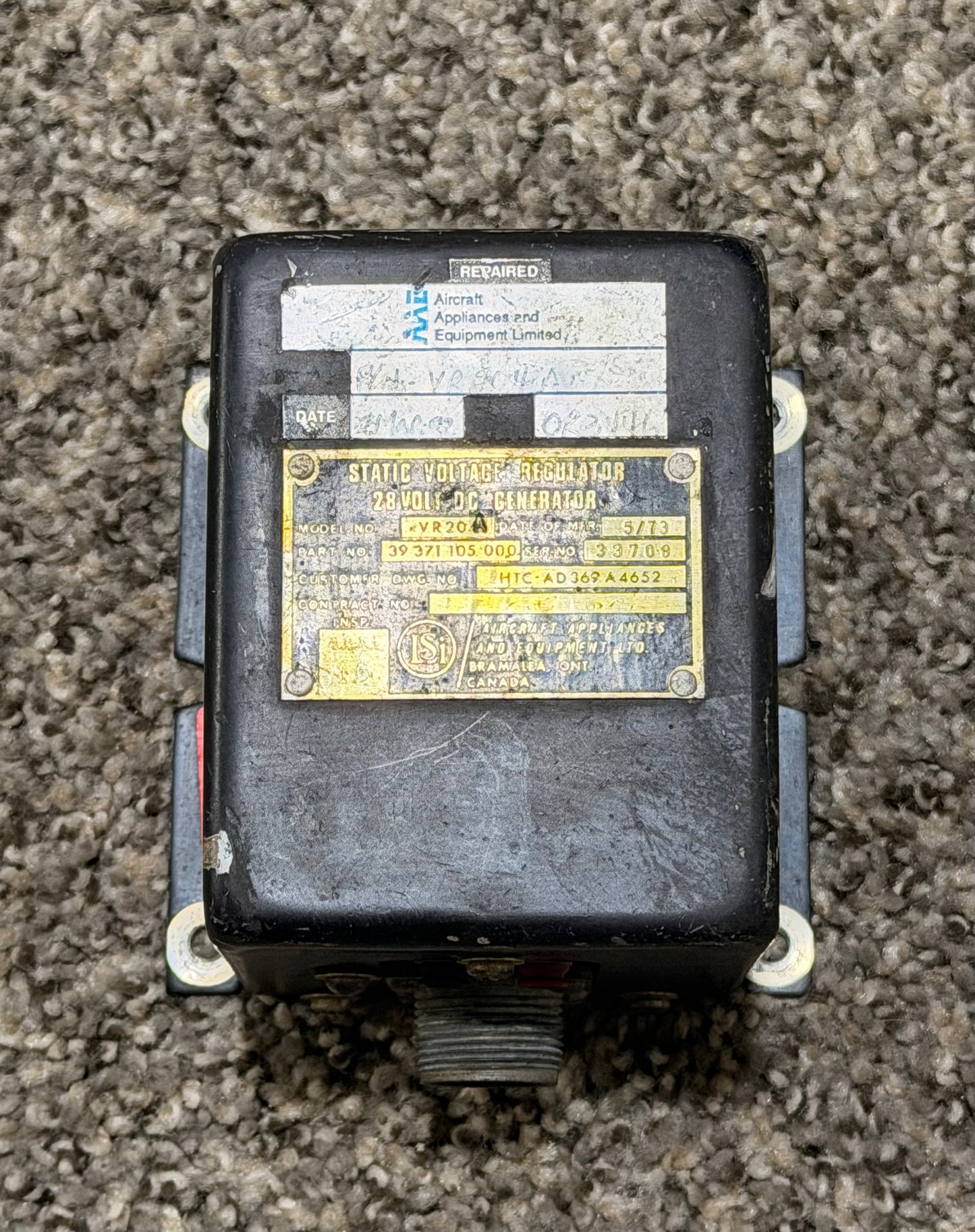 VR204A Static Voltage Regulator 28 Volt DC Generator