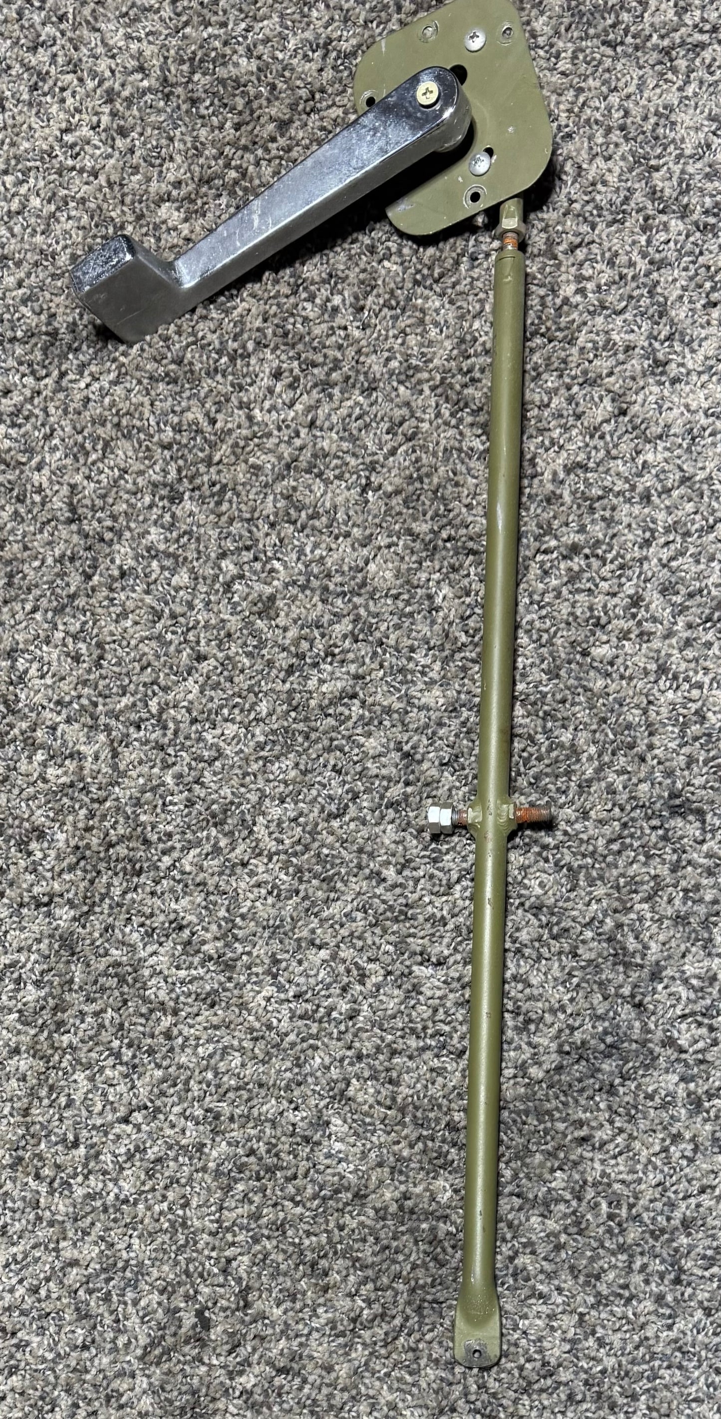 1217088-2 Cessna 210 Interior Door Handle Base Plate W/ Push Rod & Door Handle