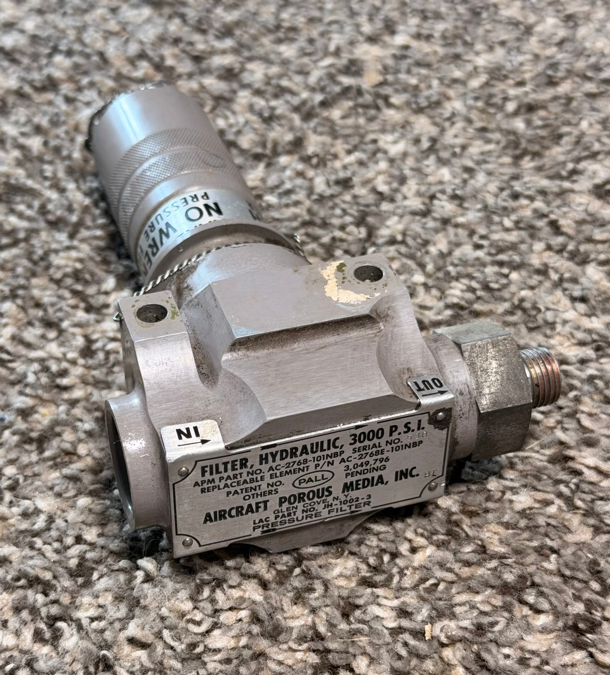 AC-2768-101NBP Aircraft Porous Media Hydraulic Filter Assembly