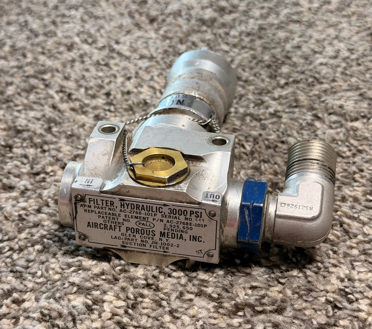 AC-2768E-101P Aircraft Porous Media Hydraulic Filter Assy