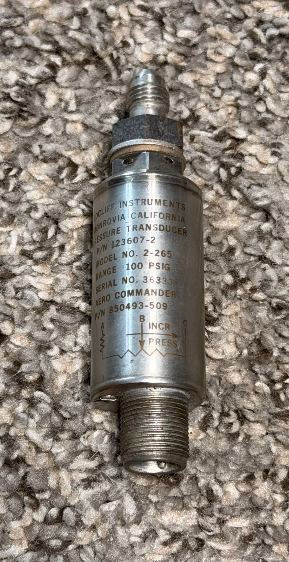123607-2 Edcliff Pressure Transducer Assembly
