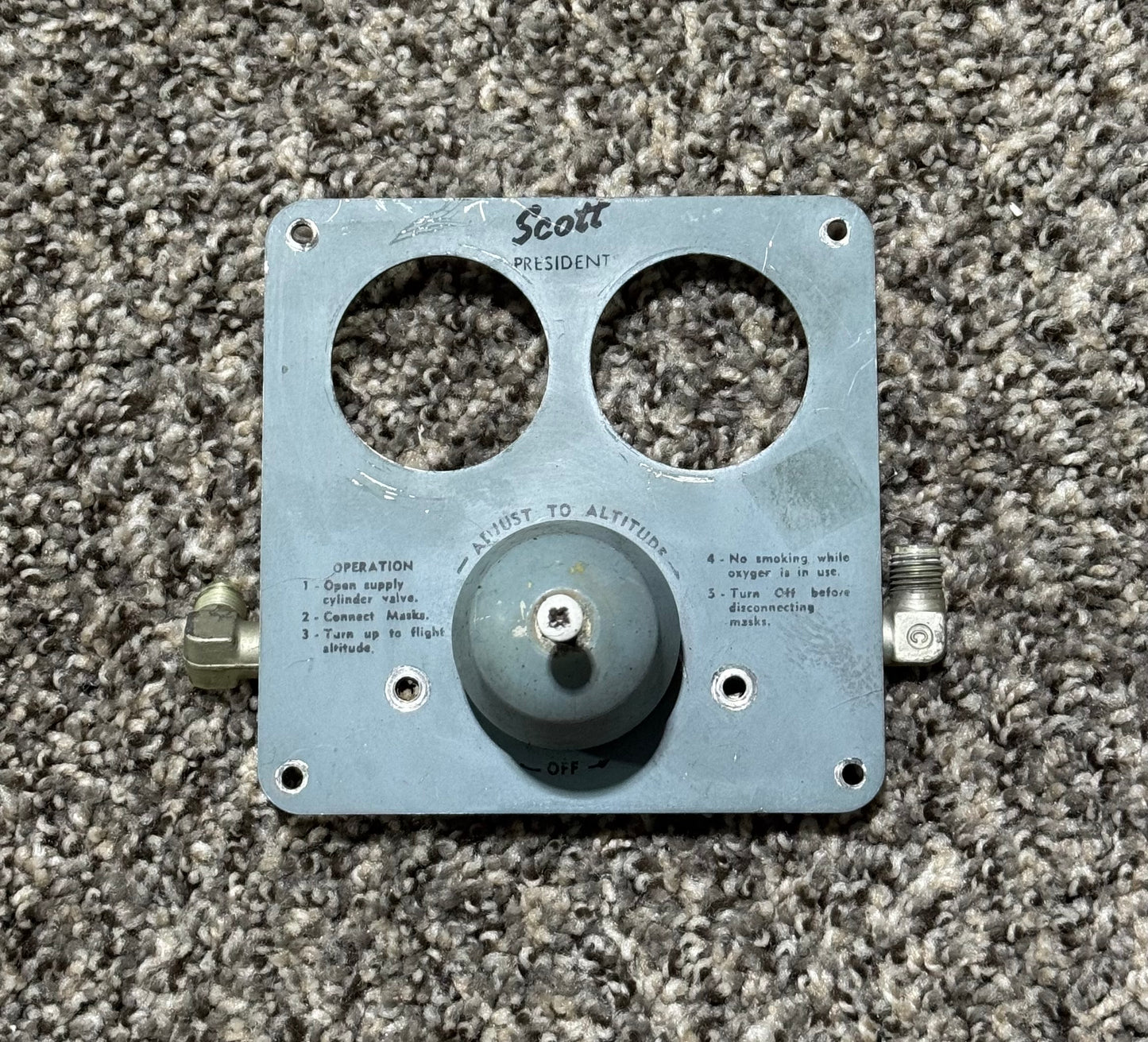 Scott President Oxygen Pressure Dial Assembly